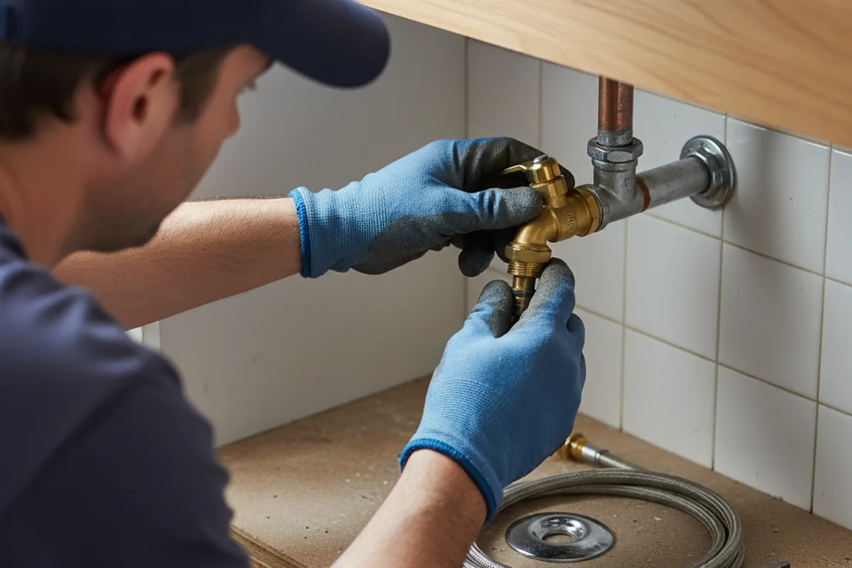 Shutoff valve and fitting work during Faucet and Fixture Repair in Lexington